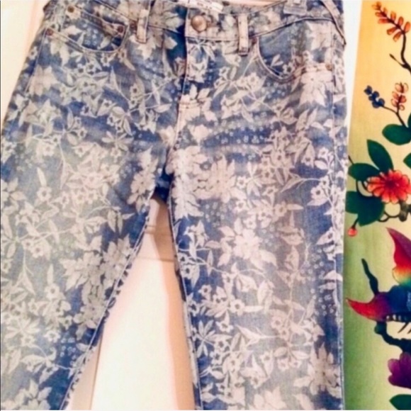 🌺🎉HP🎉🌺 NWOT Free People Hawaiian Floral Print Skinny Jeans - Picture 10 of 15